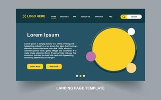 website landing page UI design template vector