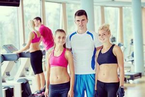 people group in fitness gym photo