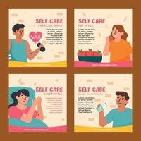 Self Care Social Media Template vector