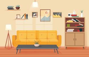 Living Room Interior Background vector