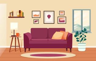 Living Room Background With Furniture vector