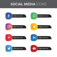 conjunto de iconos de redes sociales premium vector