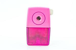 Mechanical sharpener of pencil on the white background photo