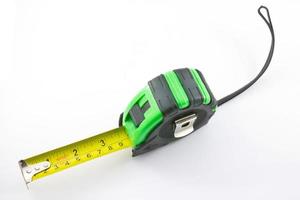 Single green and black tape measure photo