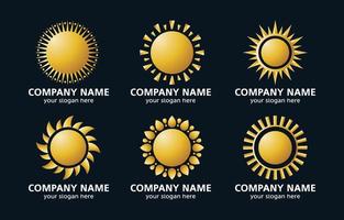 conjunto de logotipo de sol vector