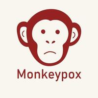 Illustration of the monkeypox virus. The face of the monkey as a symbol. Icon of smallpox and outbreak of a new infectious disease vector