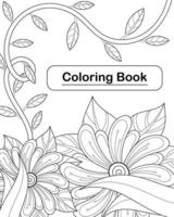 hermosas flores adecuadas para colorear la ilustración vectorial del libro vector