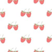 Hand drawn raspberry seamless pattern vector illustration