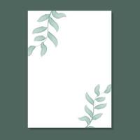 Simple leafy botanical frame vector