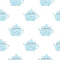 Painted teapots seamless pattern vector