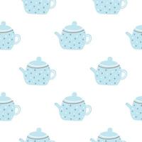 Painted teapots seamless pattern vector