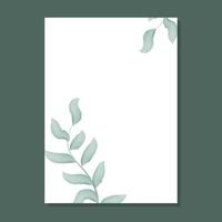 Vertical rectangular botanical empty frame for postcard or invitation vector