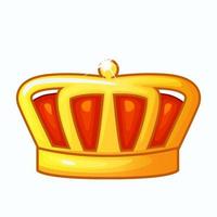 Vector golden crown, isolated cartoon object.