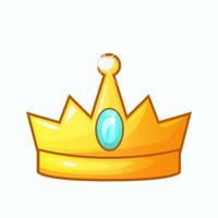 Vector golden crown, isolated cartoon object.