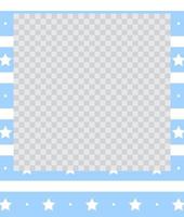 square flat photo frame with ornaments vector