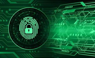 Finger print network cyber security background. hand vector