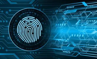 Finger print network cyber security background. hand vector