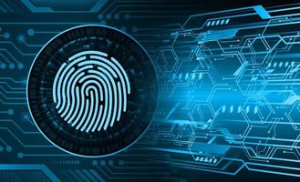 Finger print network cyber security background. hand vector