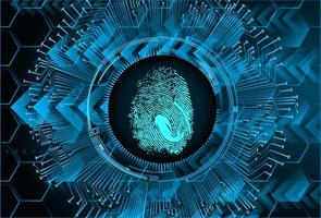 Finger print network cyber security background. hand vector