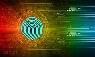 Finger print network cyber security background. hand