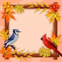 Nature Border Background with Birds vector