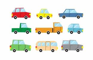 Car Cute Hand Drawn Icon Collection vector