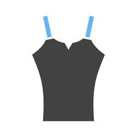 Ladies Vest Glyph Blue and Black Icon vector