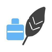 Feather Quill Glyph Blue and Black Icon vector