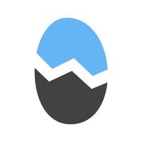 Egg Glyph Blue and Black Icon vector