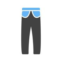 pantalones cálidos glifo icono azul y negro vector