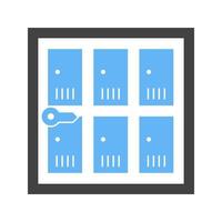 Lockers Glyph Blue and Black Icon vector