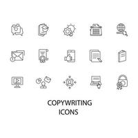 copywriting icons set . copywriting pack symbol vector elements for infographic web