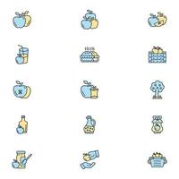apple icons set . apple pack symbol vector elements for infographic web