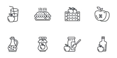 apple icons set . apple pack symbol vector elements for infographic web