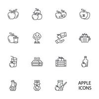 apple icons set . apple pack symbol vector elements for infographic web