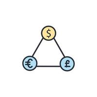 iconos de cambio de moneda símbolo elementos vectoriales para web infográfico vector