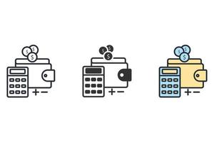 Compruebe los elementos de vector de símbolo de iconos de saldo para web de infografía