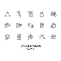 Online banking icons set . Online banking pack symbol vector elements for infographic web