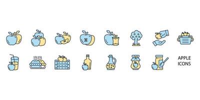 apple icons set . apple pack symbol vector elements for infographic web