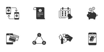 conjunto de iconos de banca en línea. elementos de vector de símbolo de paquete de banca en línea para web de infografía