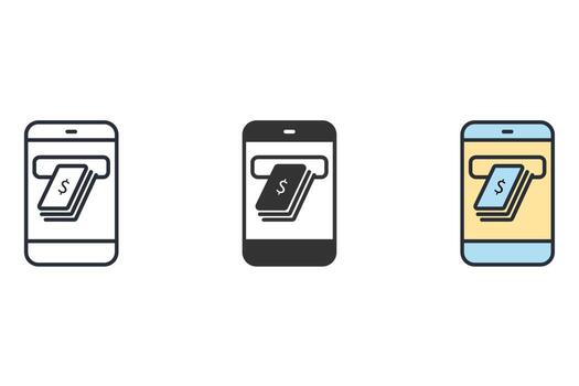 banking apps icons  symbol vector elements for infographic web