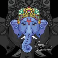 Ganesh Chaturthi vector art illustration with flat gradient concept