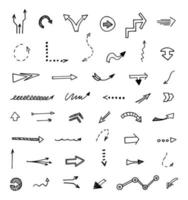 Vector set of hand drawn arrows, elements for presentation