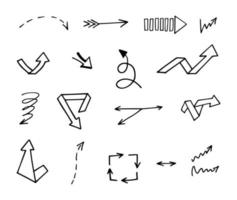 Vector set of hand drawn arrows, elements for presentation