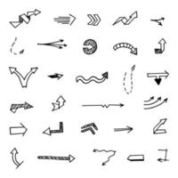 Vector set of hand drawn arrows, elements for presentation