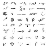 Vector set of hand drawn arrows, elements for presentation