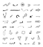 Vector set of hand drawn arrows, elements for presentation