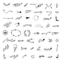 Vector set of hand drawn arrows, elements for presentation