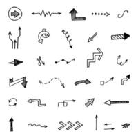 Vector set of hand drawn arrows, elements for presentation