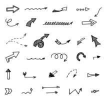 Vector set of hand drawn arrows, elements for presentation